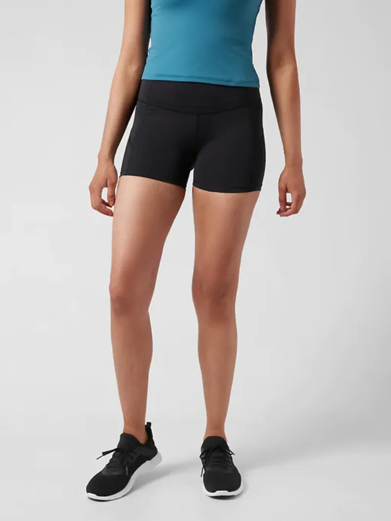 Black High-Waist Athletic Shorts For Active Casual Style