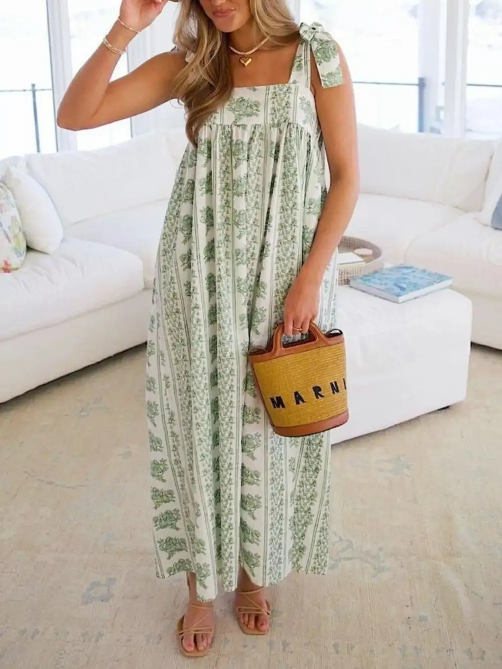 Lightweight Feel Floral Printed Dress