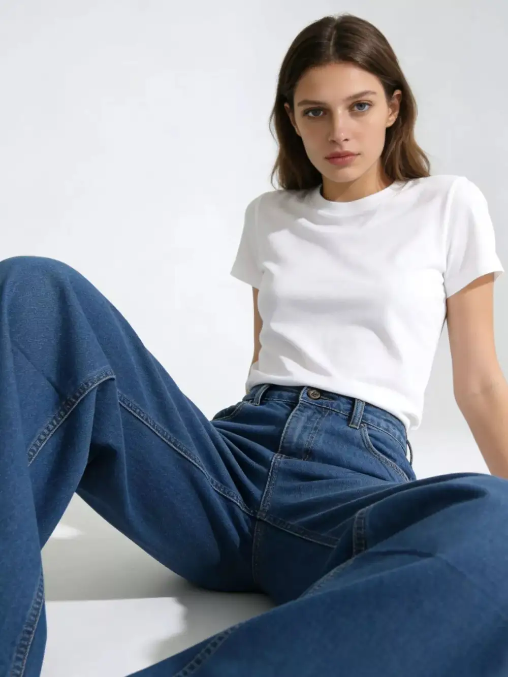Everyday Wide Leg Washed Denim Jeans
