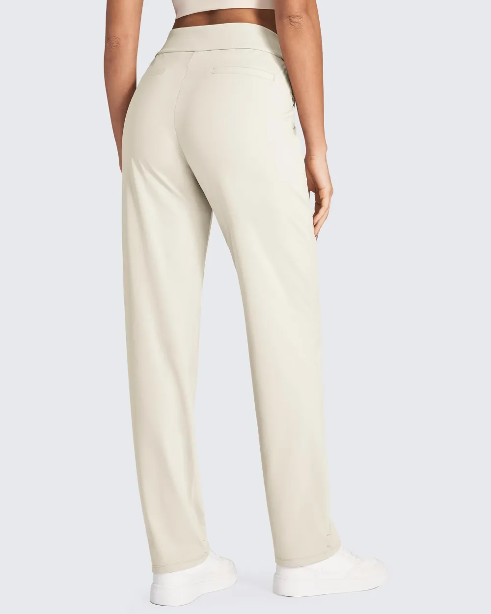 Women's High Elasticity Midrise Straight Leg Pants - Ivory