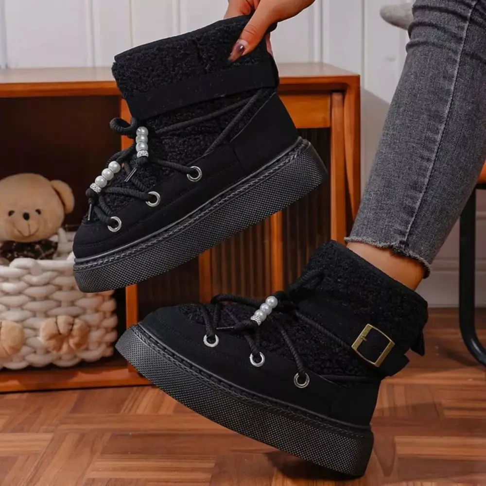 Refined Lace Up Platform Boots