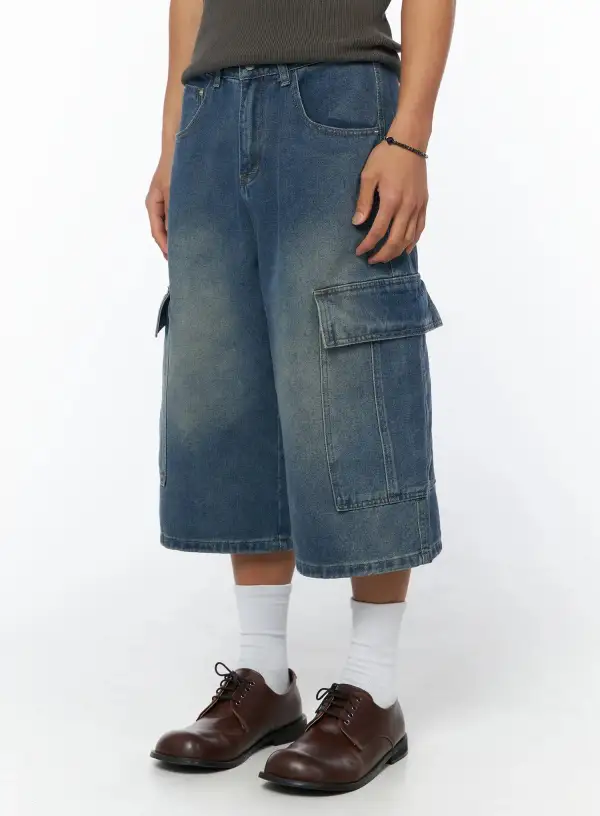 Men's Vintage Denim Cargo Shorts