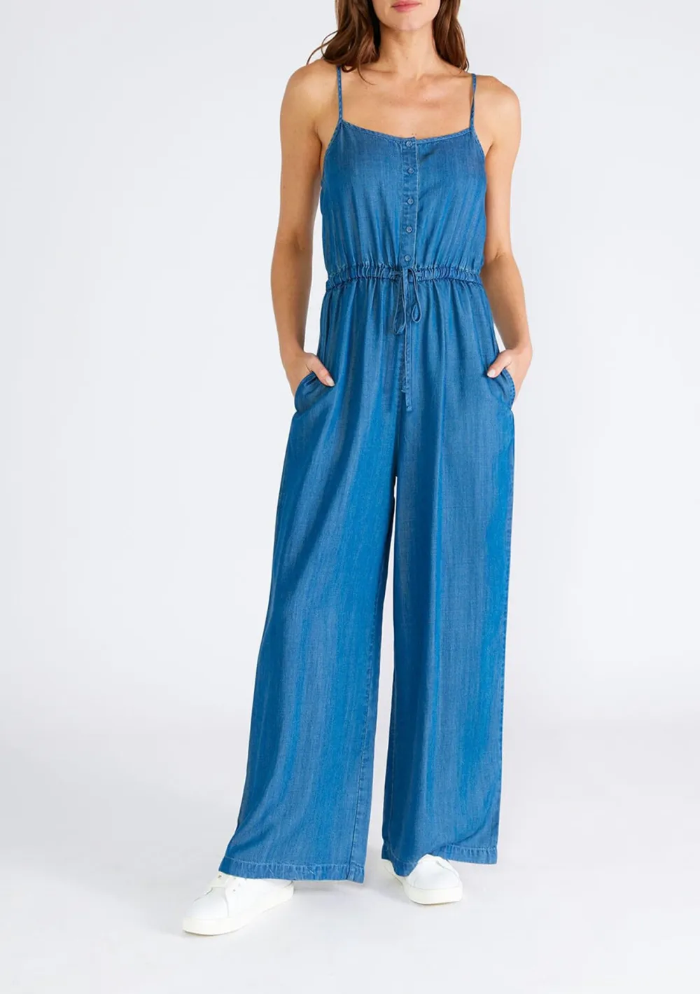 Drawstring Spaghetti Strap Jumpsuit