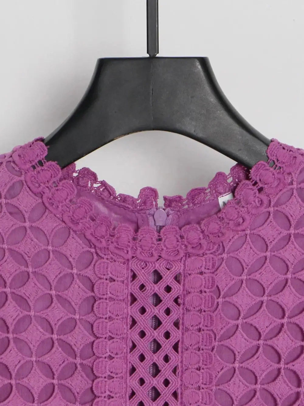 Balanced Detail Lace Long Sleeve Midi Dress