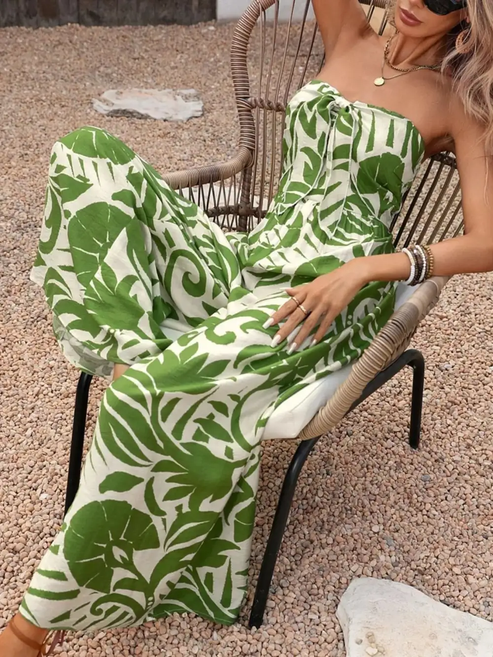 Wide Leg Strapless Jumpsuit
