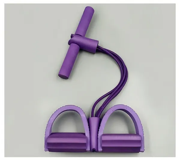 Fitness Resistance Bands-4 Tube Pedal Ankle Puller