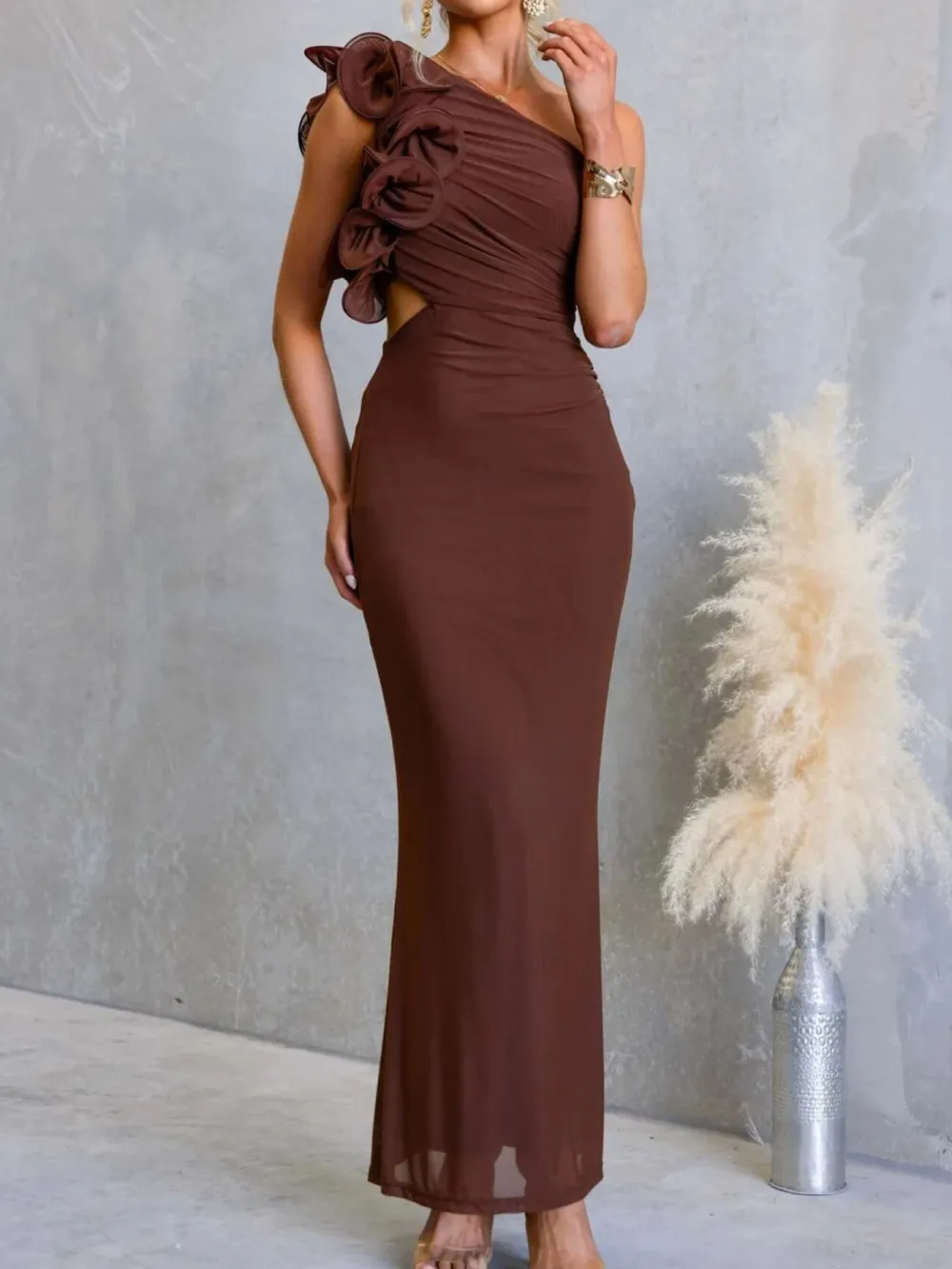 Relaxed Shape Floral Sleeveless Maxi Dress