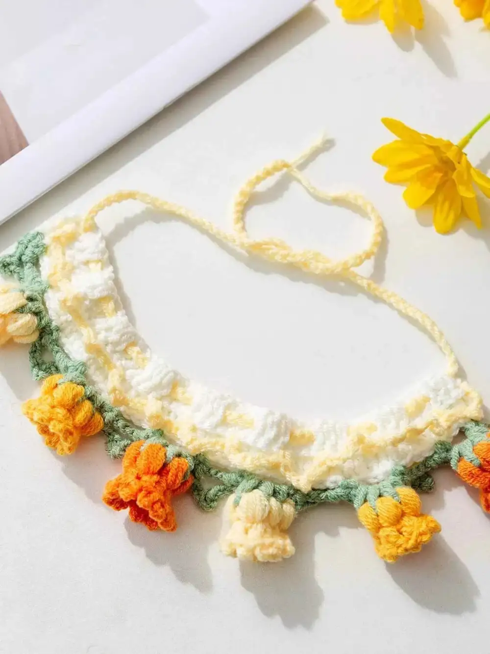 Handmade Crochet Floral Scarf