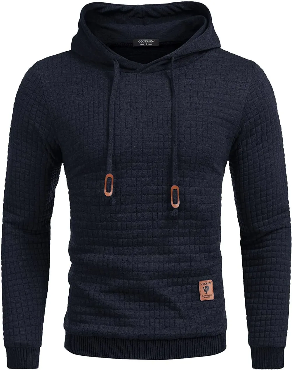 Gym Drawstring Plaid Jacquard Hoodie