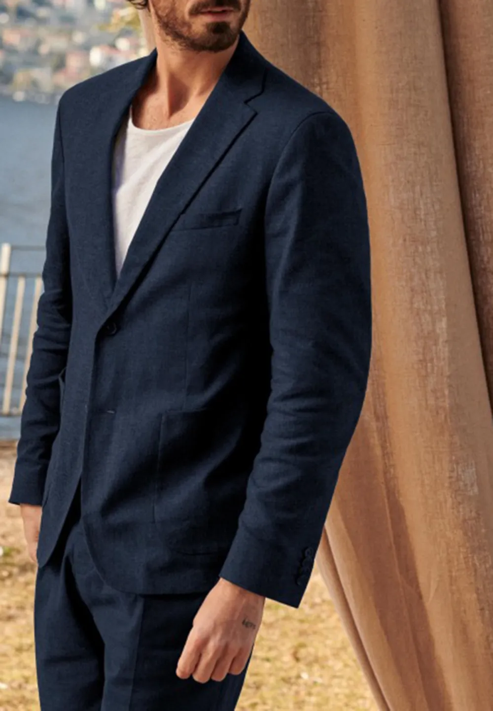Slight Stretch Jacket-Navy