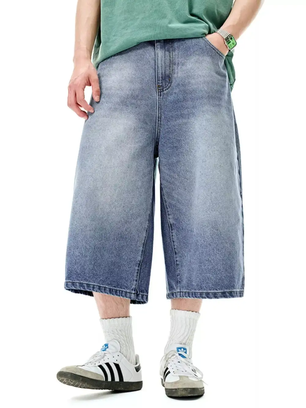 Refined Men's Wide Leg Denim Shorts