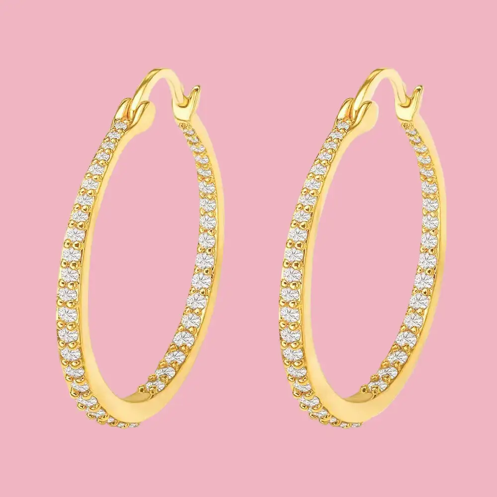 Cubic Zirconia Zirconia Hoop Earrings