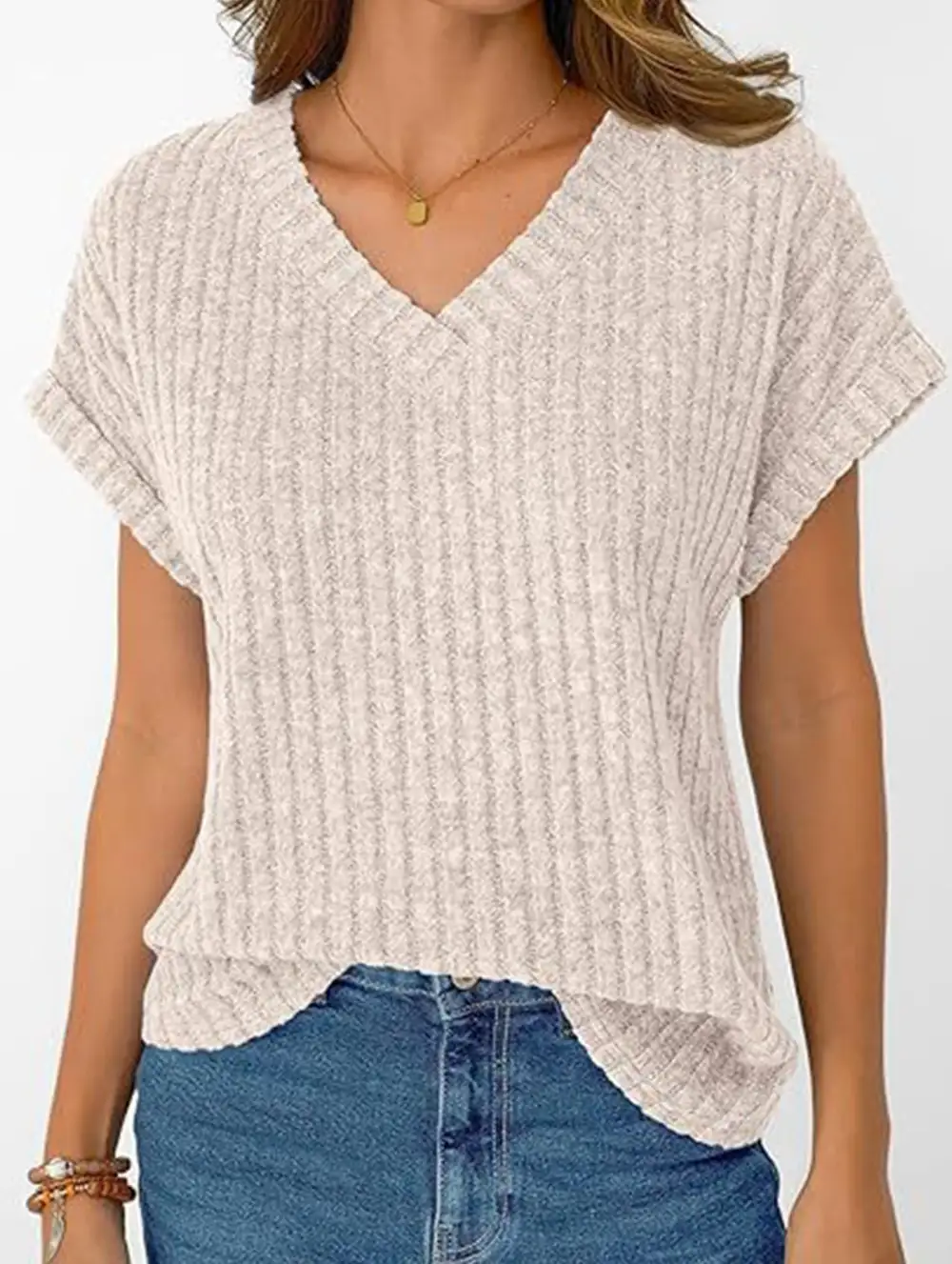 Draped V Neck Tee