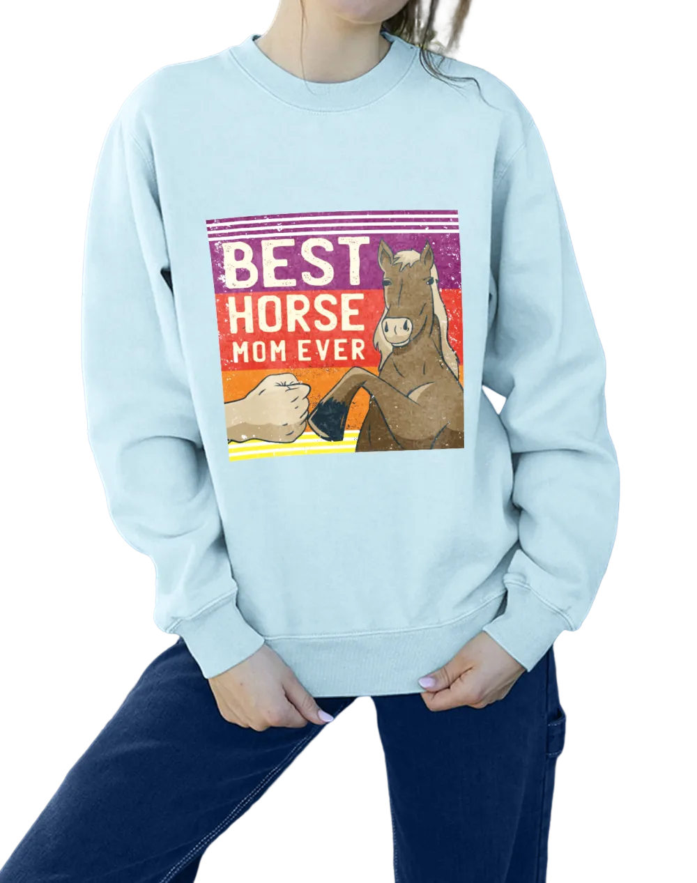 Women‘s Horses Print Long Sleeves Sweatshirt