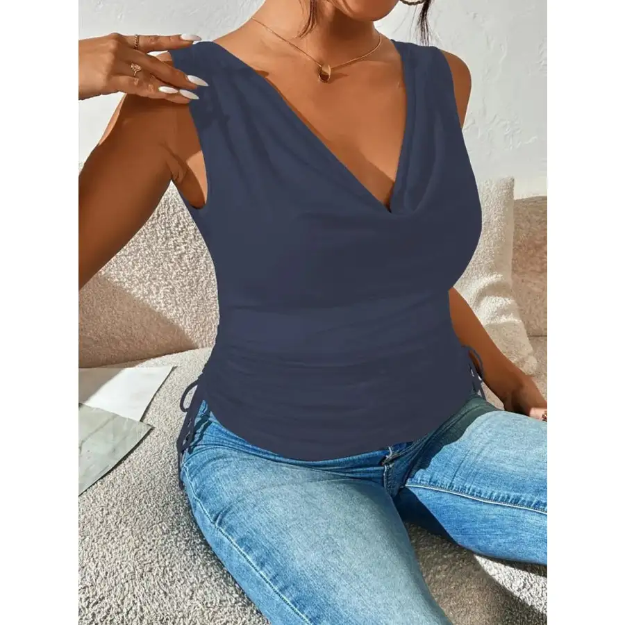 Side Drawstring Ruched Tank