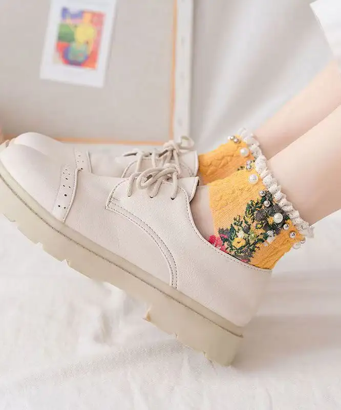 Japanese Korean Pearl boat socks