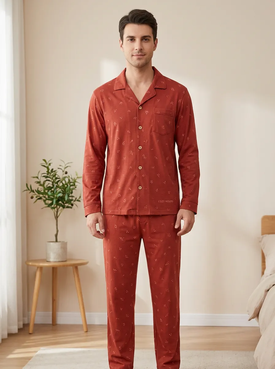 Modern Texture Classic Men's Pajama Set