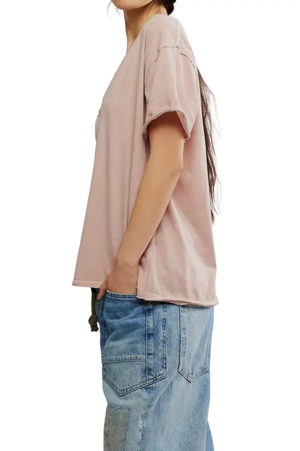 V Neck Oversized Boxy Tee