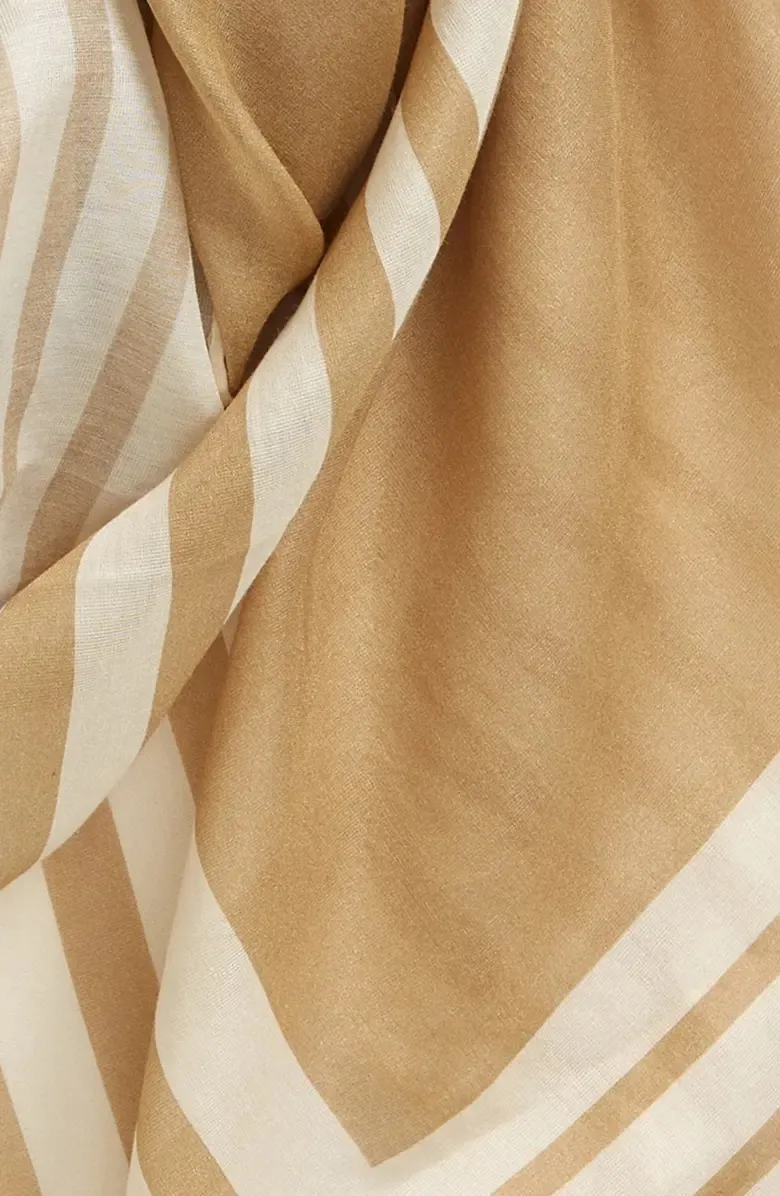 Geo Stripe Cotton & Silk Square Scarf