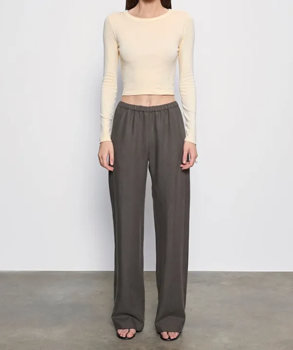 Baby Rib L/S Cropped Top Flan