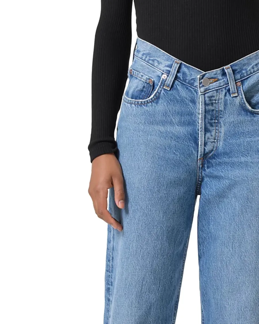 V-Waist High Rise Baggy Jeans