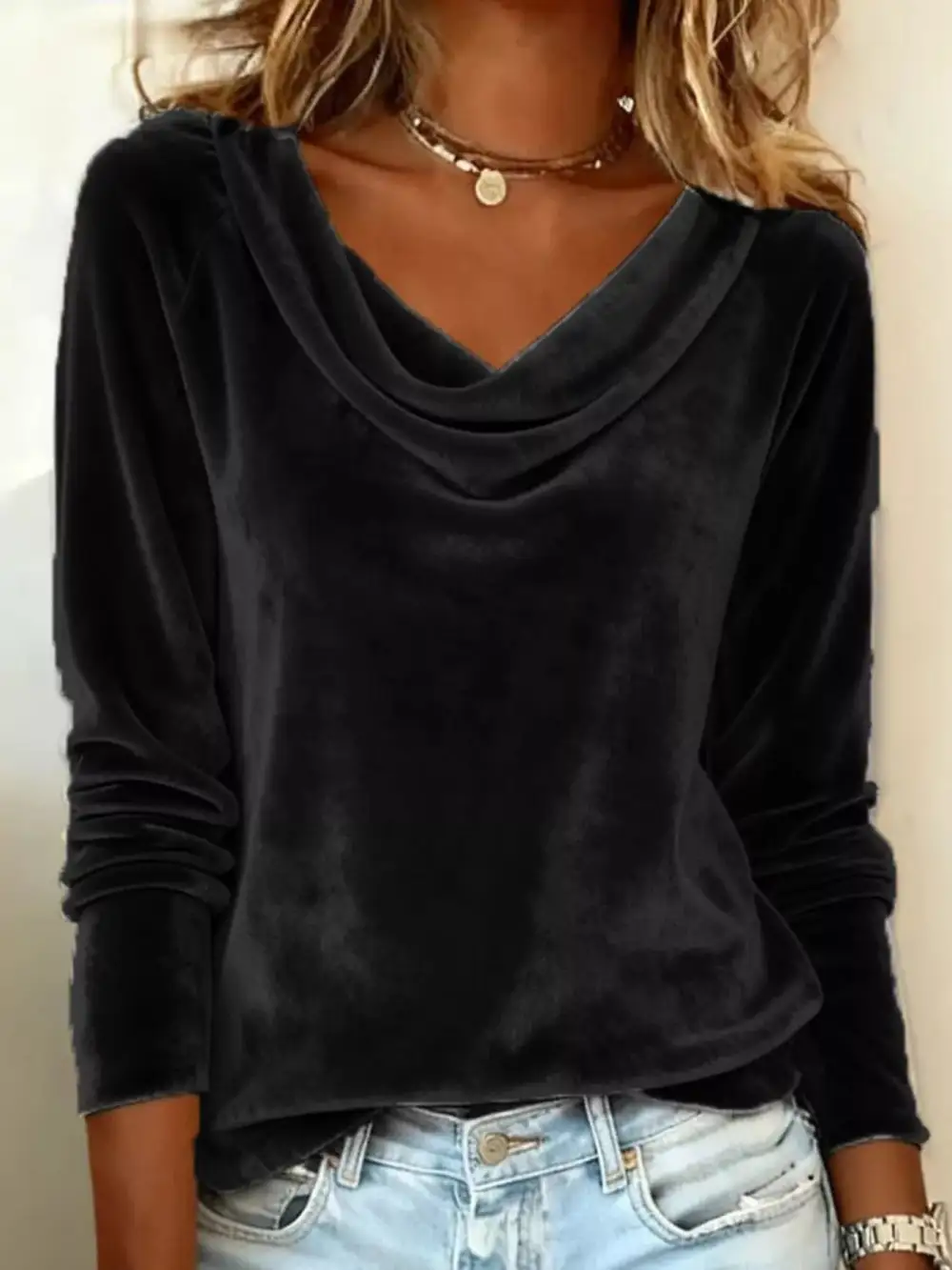 Velvet Long Sleeve Top