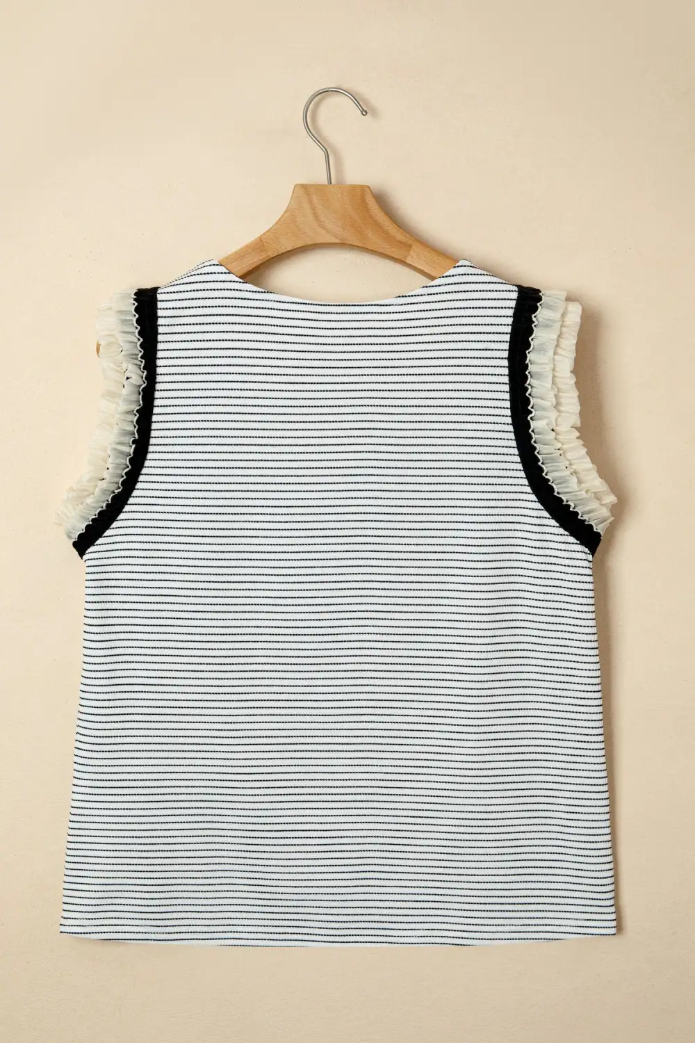 Ruffle-Trim Striped Tank Top