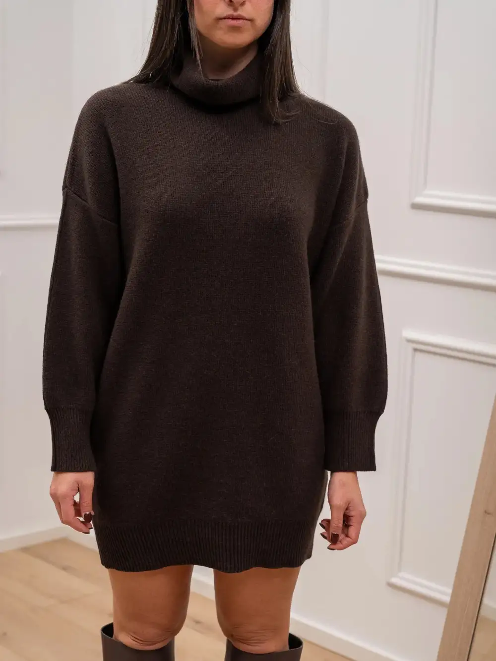 Easy Brown Drape Mini Dress