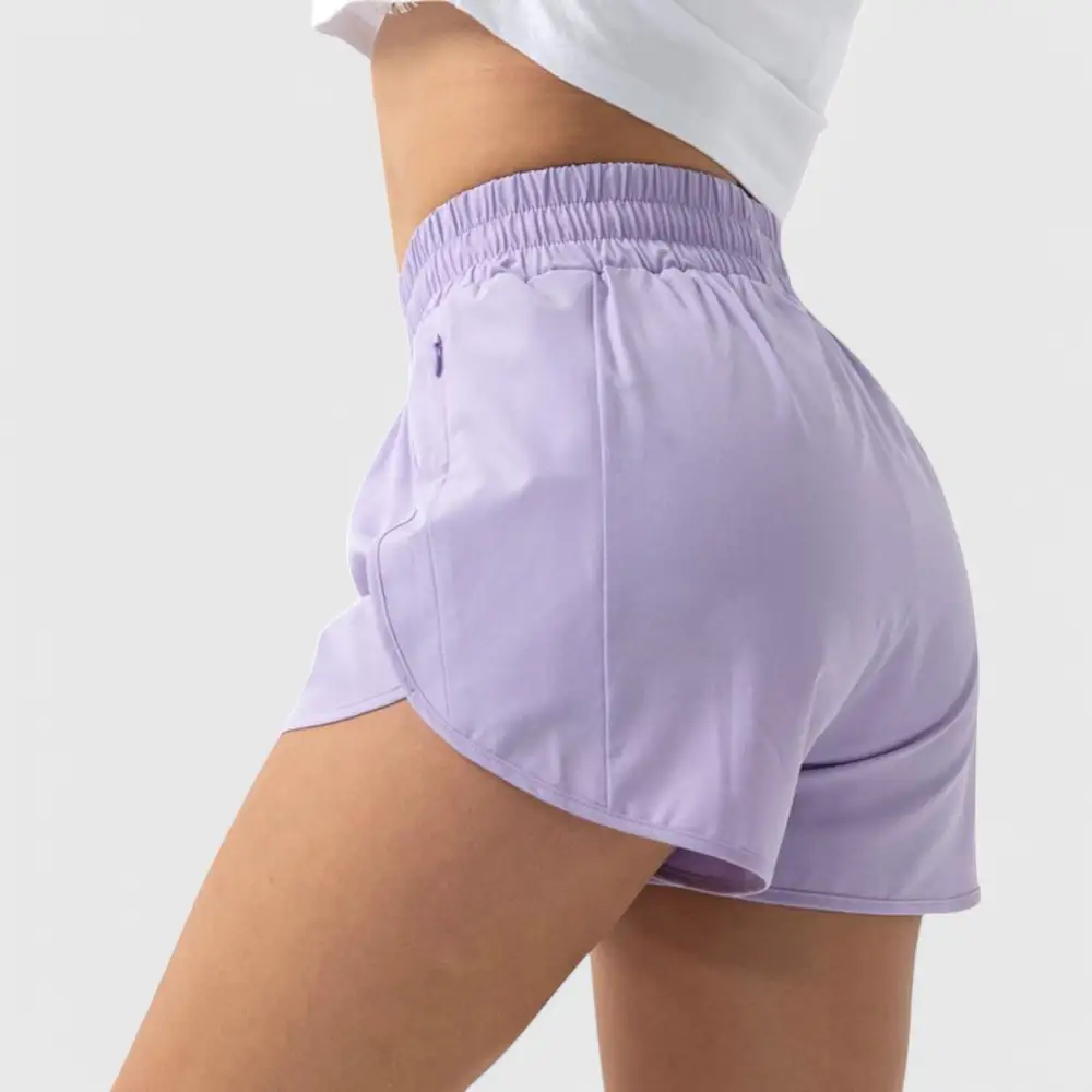 High-Waist Elastic-Waist Lightweight Running Shorts