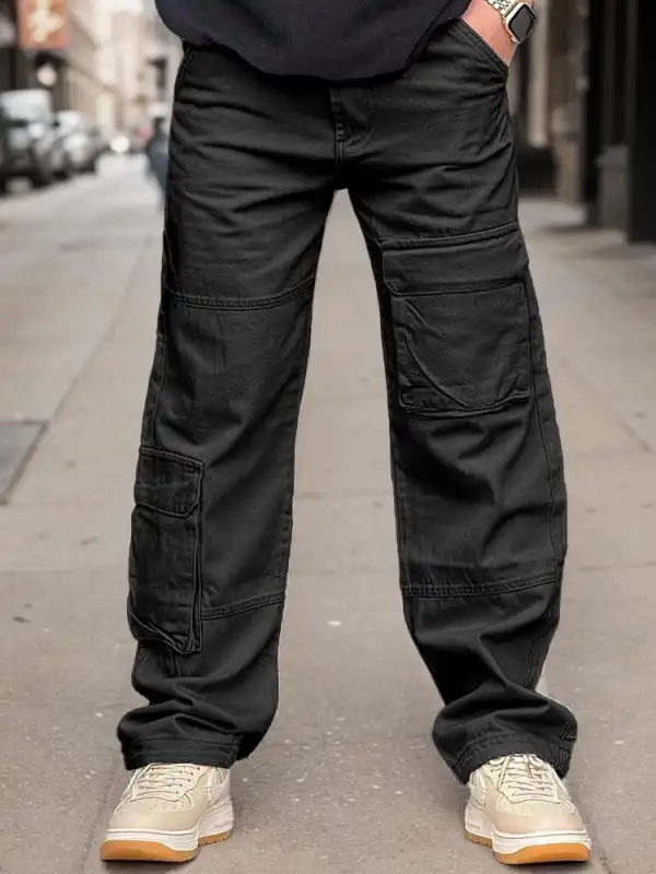 Cotton Straight Leg Cargo Pants