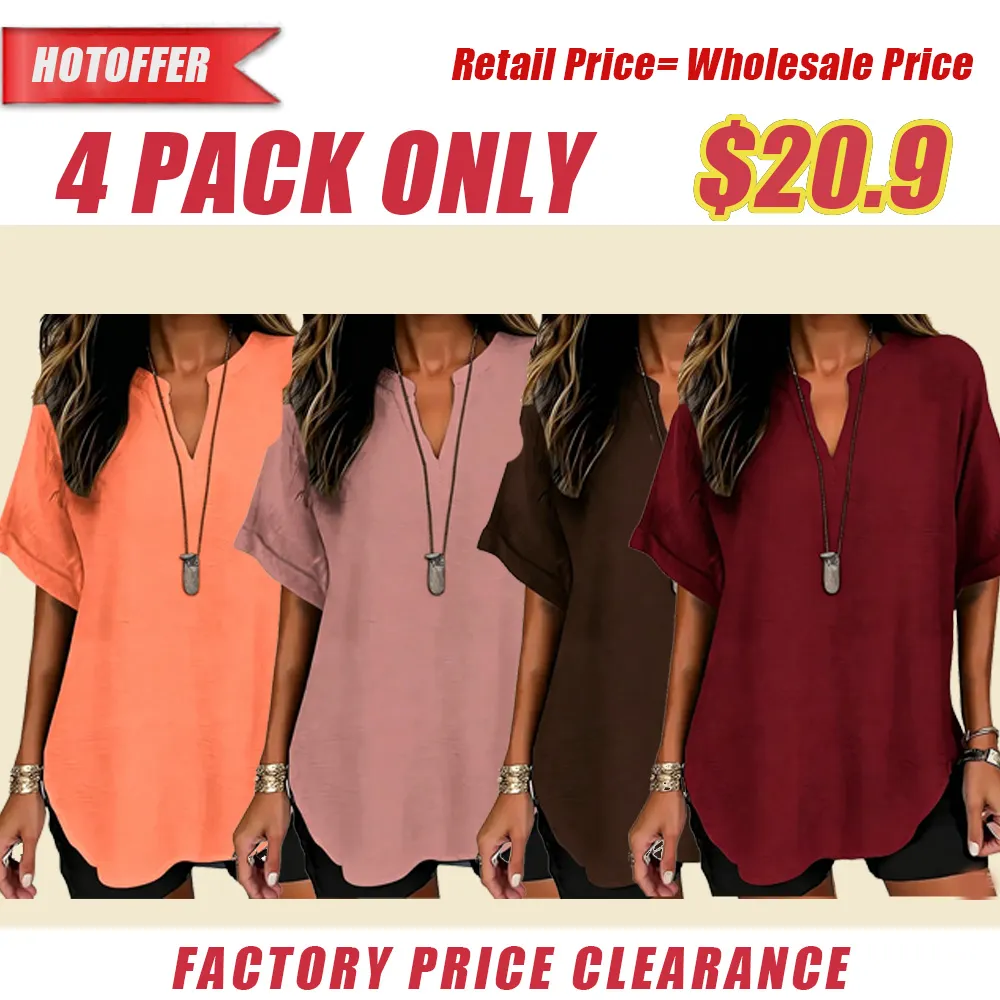 Women's Solid Color Short-Sleeve Shirt