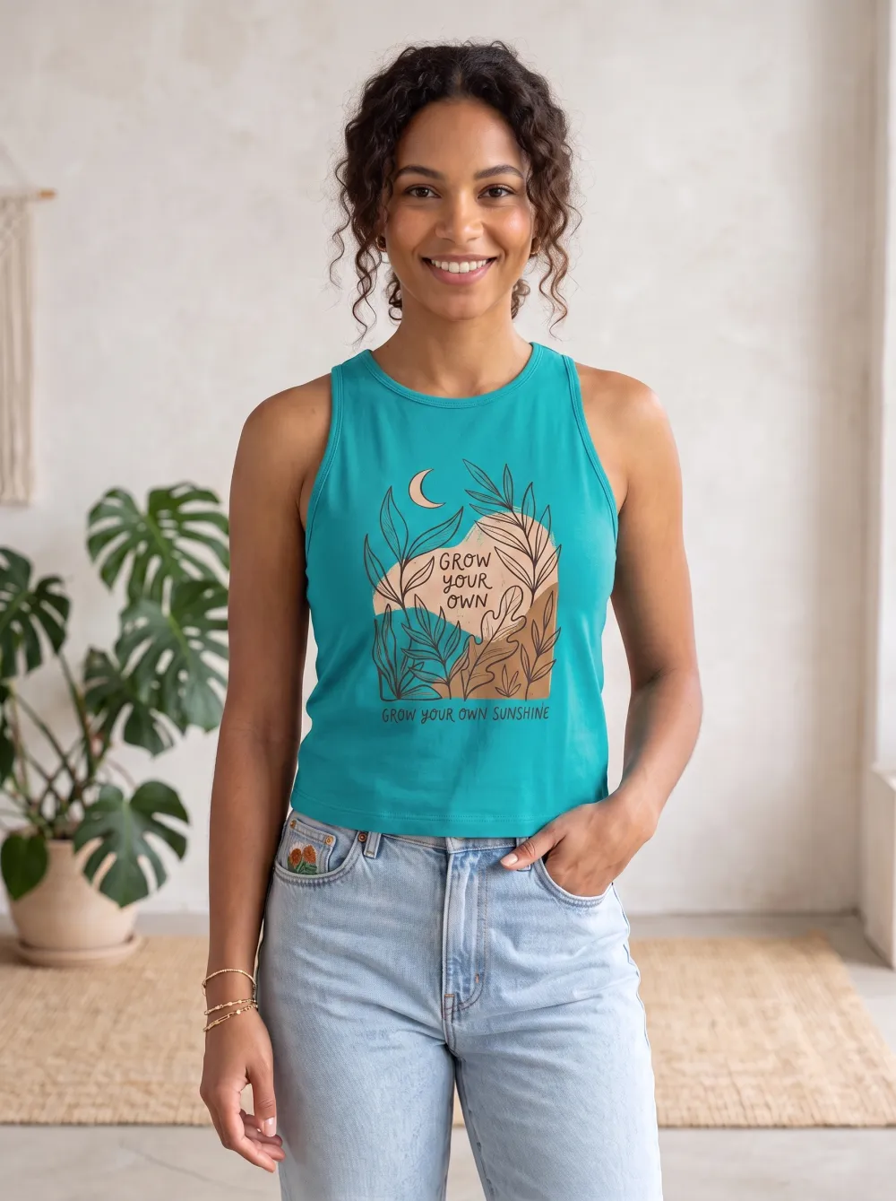 Boho Plant Grow Own Casual Top