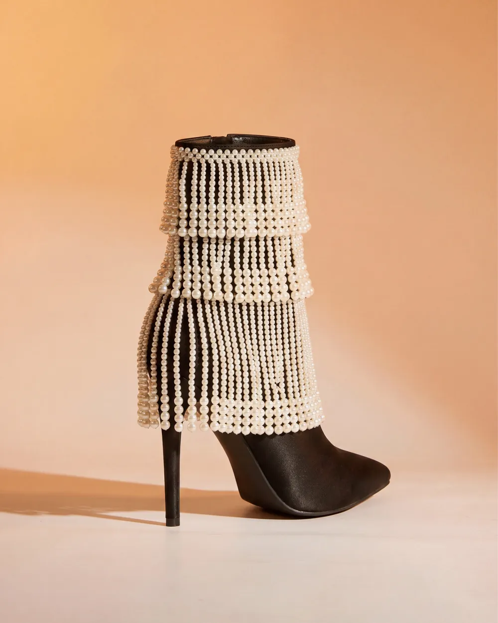 Pearl Fringe Ankle Boots