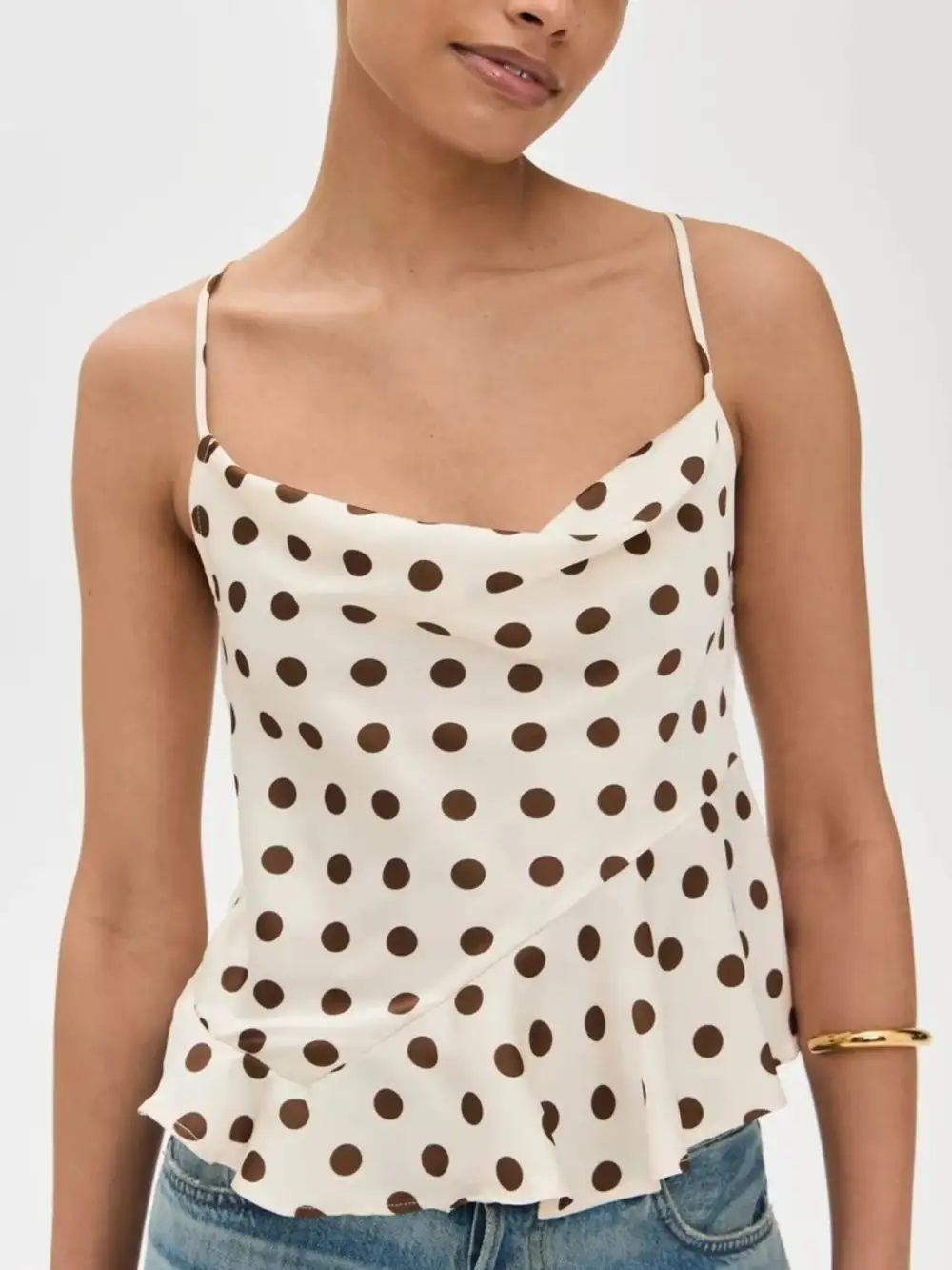 Cowl Neck Polka Dot