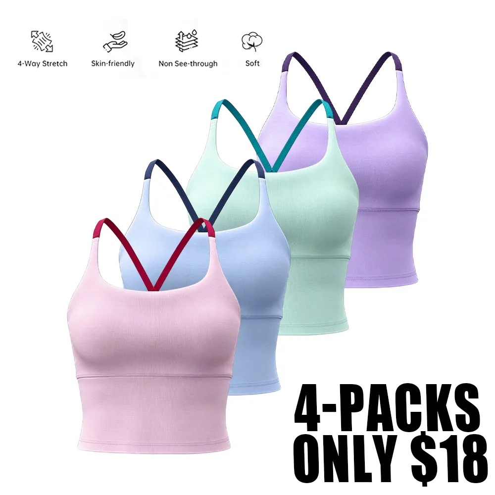 Women's Plain Criss Cross Sports Top