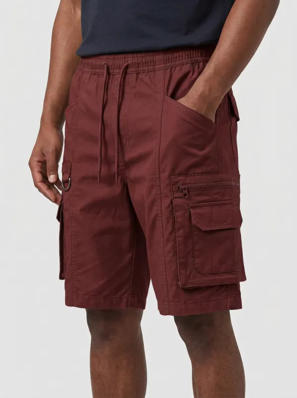 Men's Olive Green Multi-Pocket Tactical Cargo Shorts