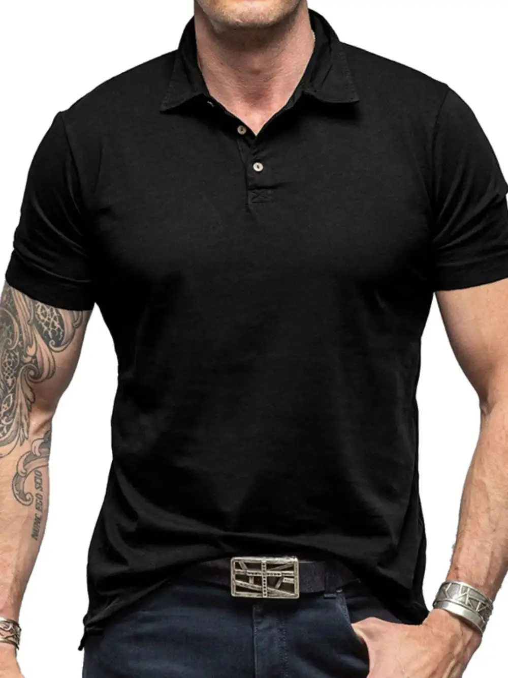 Collared Short-Sleeve Polo Shirt