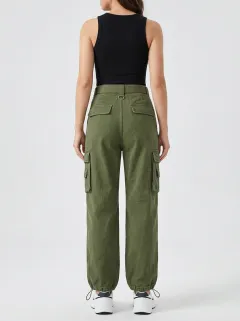 Functional Utility Style Multi Pocket Street Style Women's Multi Pocket Cargo Pants