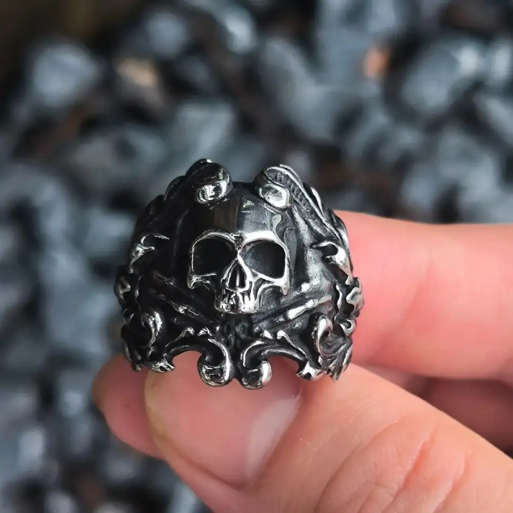 Men's Santa Muerte Skull Ring