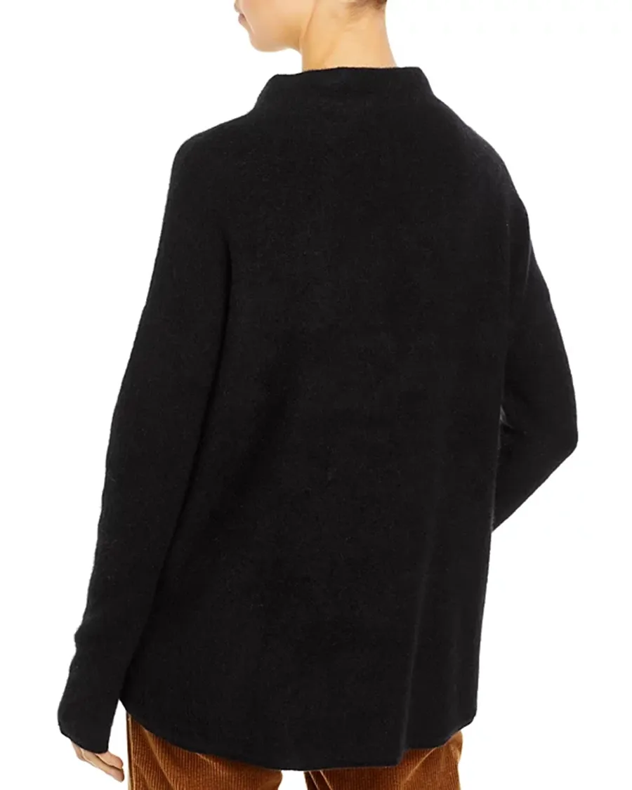 Cashmere Mock Neck Brushed Cashmere Sweater
