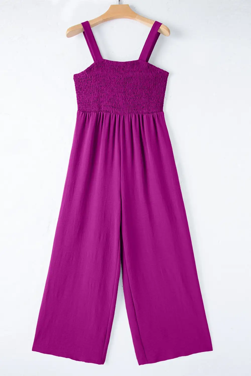 Orchid Smocked Square Neck Sleeveless Pockets Jumpsuit