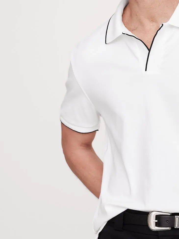 Men's Cotton WhiteContrast Polo Shirt