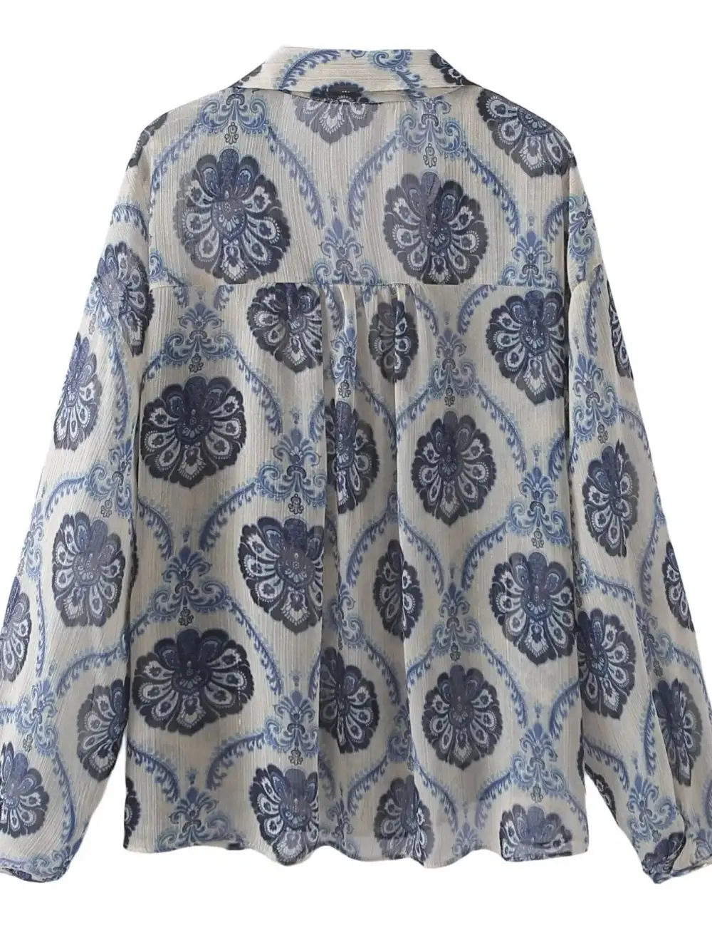 Printed Button Front Long Sleeve Dress Casual