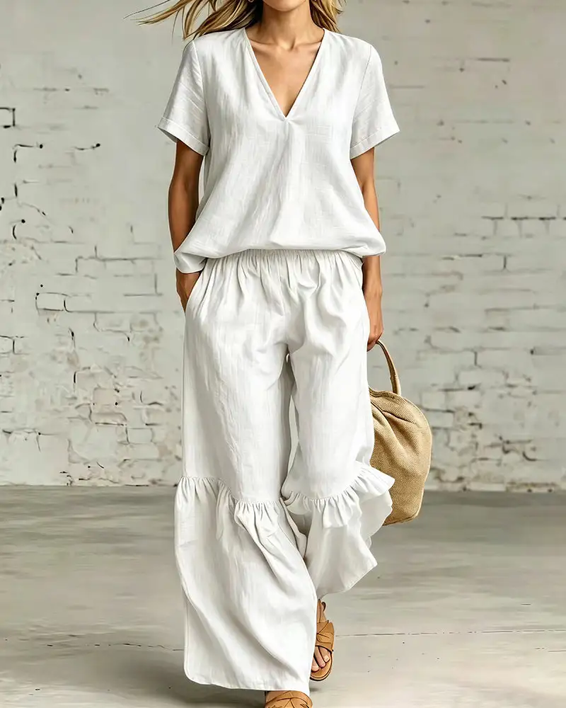 Linen-Blend Two-Piece Set