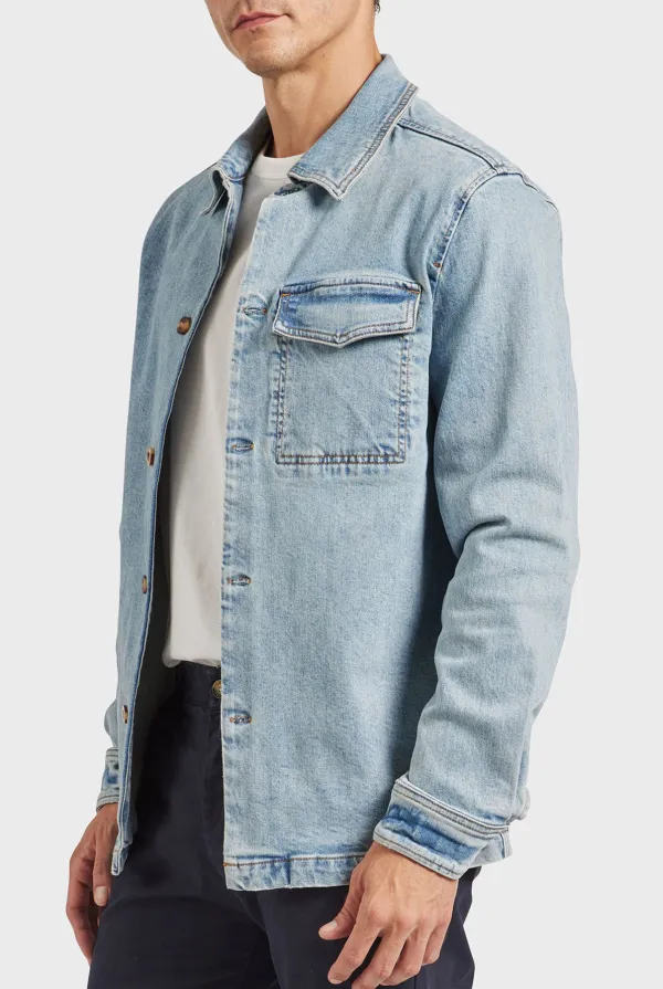 Light Blue Denim Button Down Overshirt