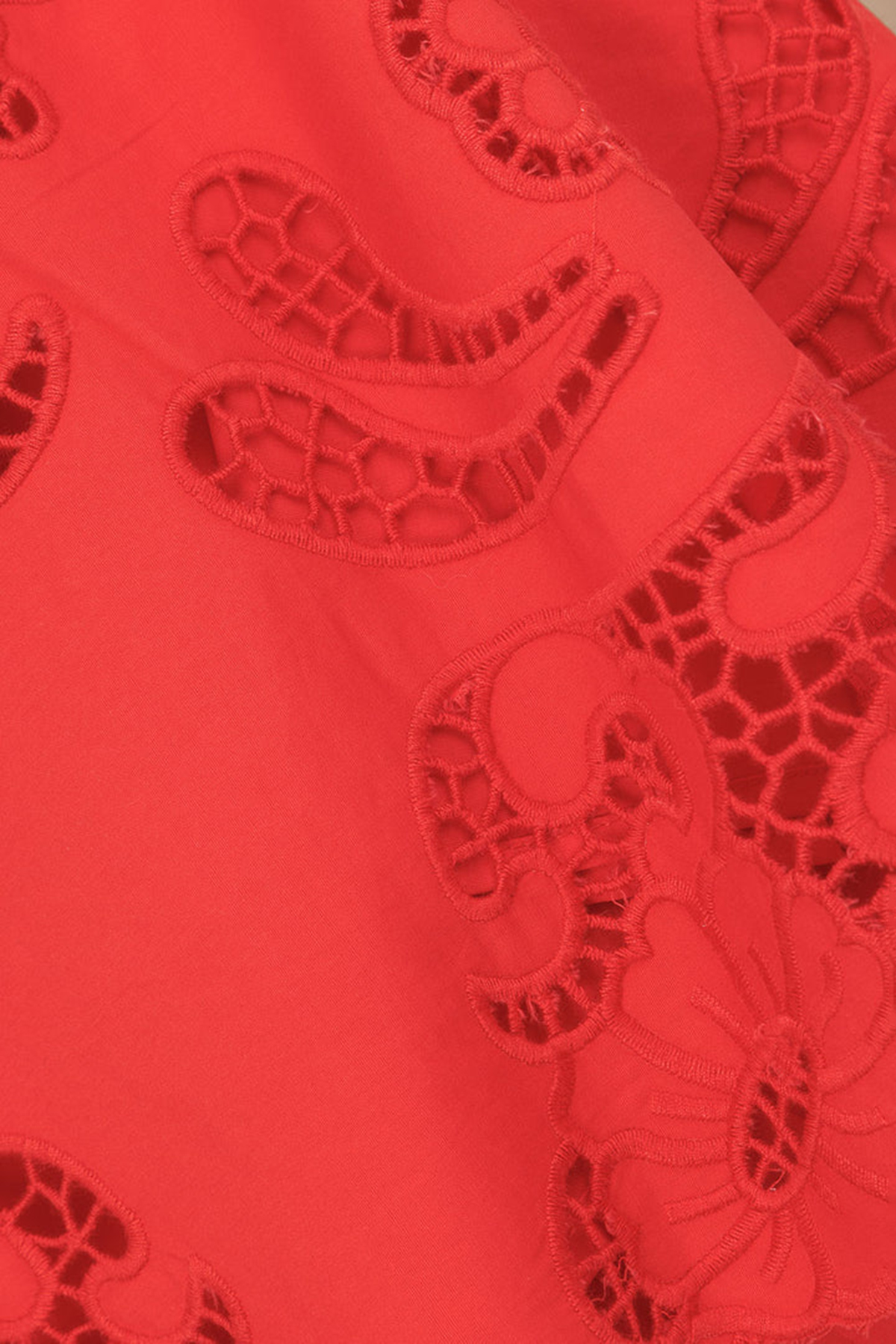 Embroidered Wrap Style Mini Skirt