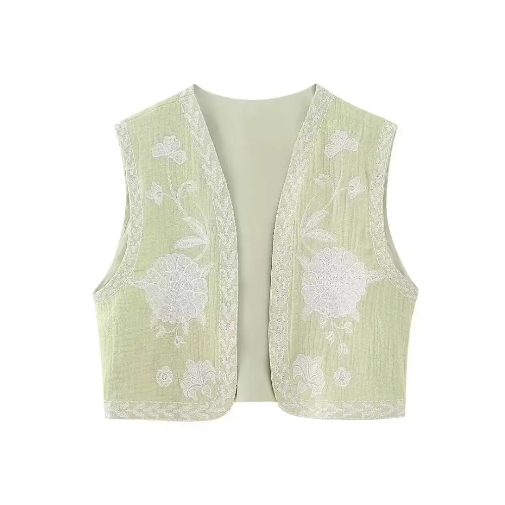 Embroidered Sleeveless Vest