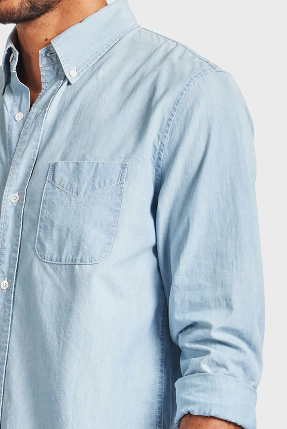 Hoss Chambray Shirt- Light indigo
