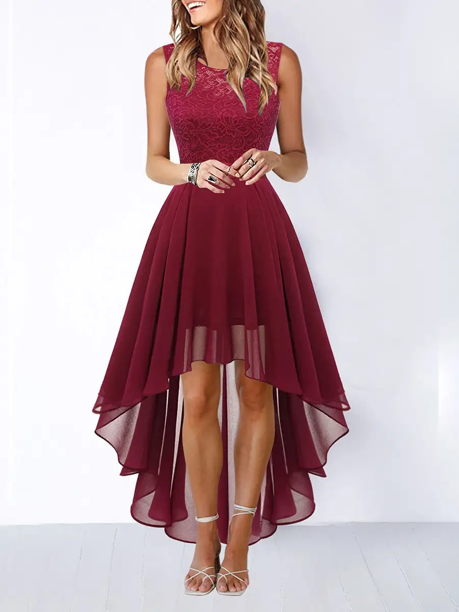 High Pleated Neck Maxi Dress