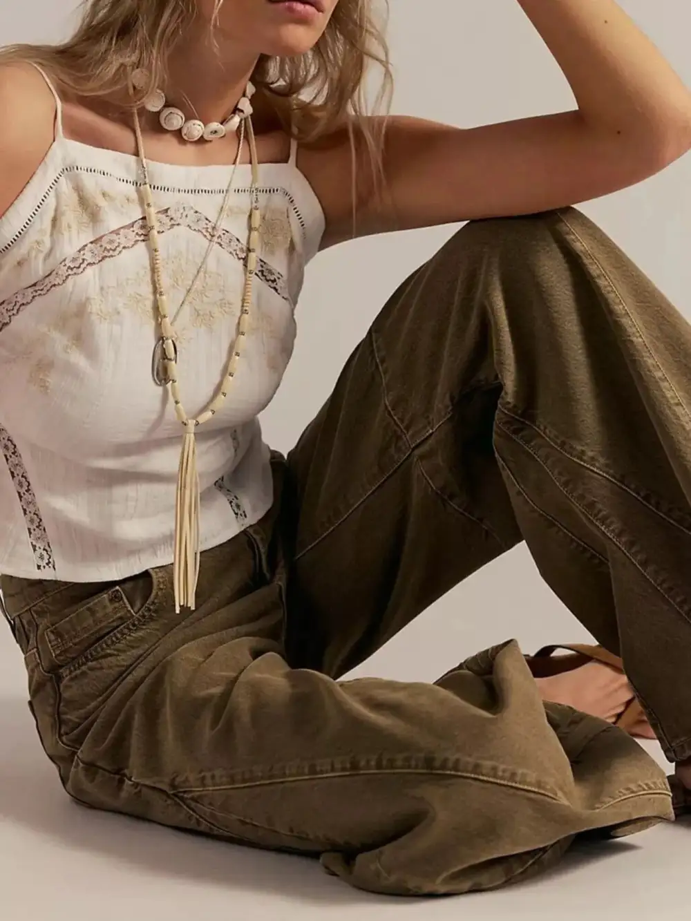 Clean Wide Leg Washed Denim Jeans